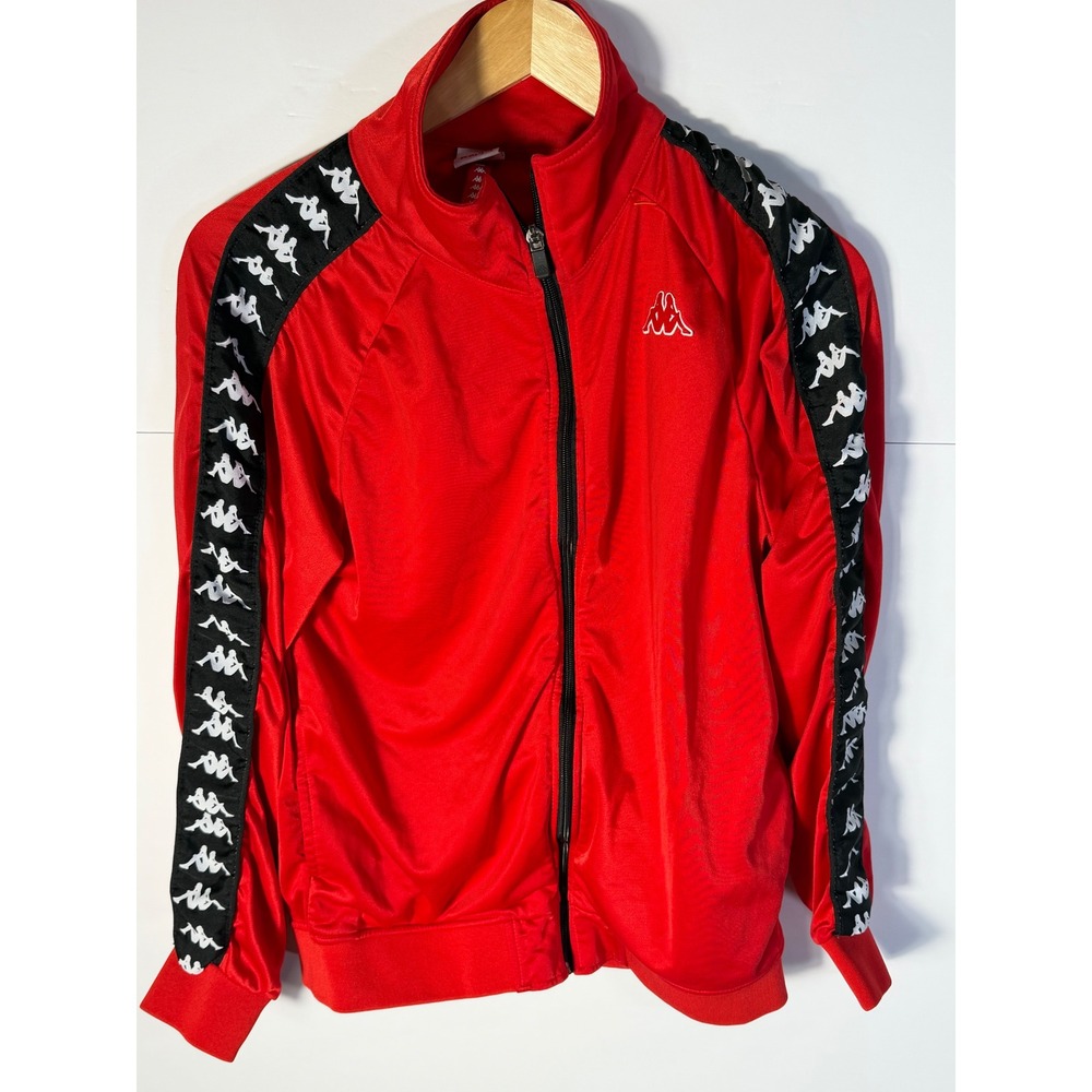 Kappa Banda Anniston Track Jacket Red Black White Logo Tape Mens Medium